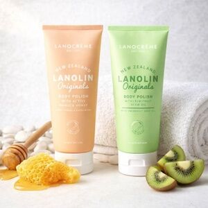 Bundle 2x Lanocrème Lanolin Body Polish Manuka Honey & Kiwifruit 7oz New